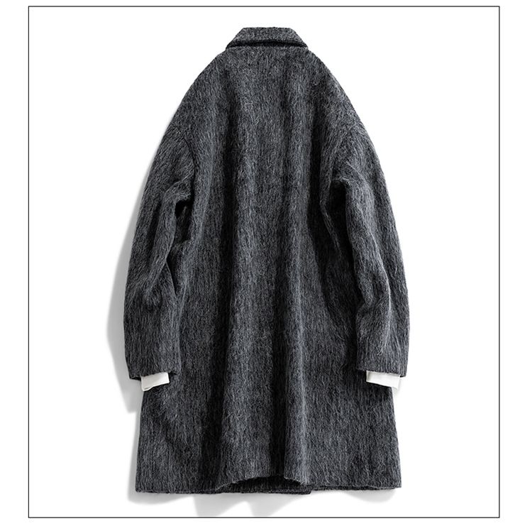 Men's Slim Fit Long Coat With Hood - Casual Solid Color Trench Coat For Spring & Autumn - Lightweight Polyester Blend Jacket For Urban Commute_voghion.com