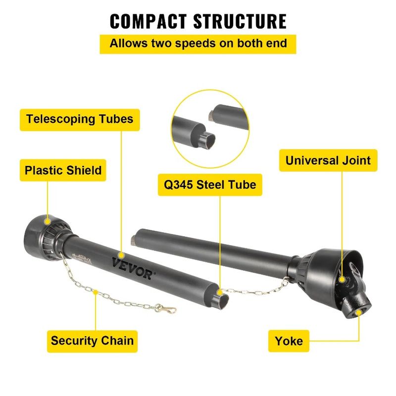 8 Shaft Shaft Shaft Ends 4 Driveline Spline PTO Shaft Brush 4361 Tractor 13 Series PTO Implement PTO Tractor 6 Drive Round PTO_voghion.com