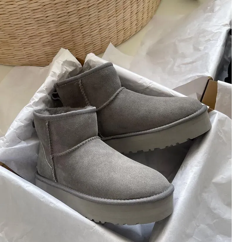 Stivali da neve con plateau mini australiani da donna, con suola spessa, caldi stivali da neve in pelliccia, stivaletti australiani morbidi e morbidi, Tazz_voghion.com