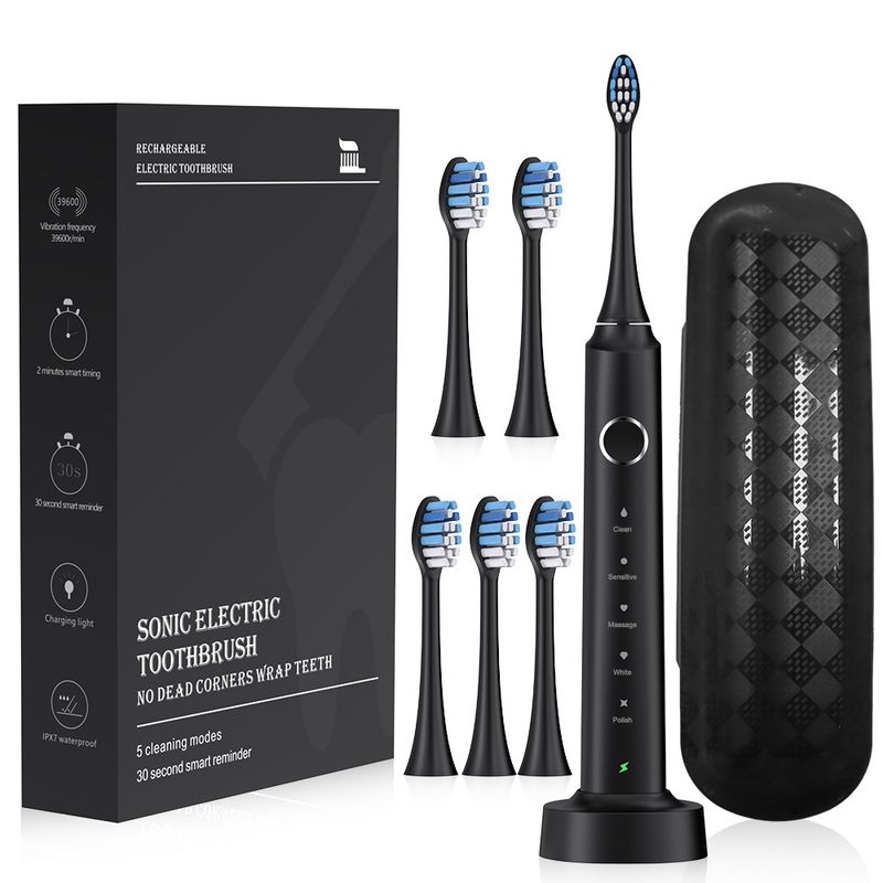 Bürstenköpfe Sonic Electric Inductive Charging Soft Hair Tragbare Zahnbürste für Erwachsene Geschenk Smart Zahnbürste_voghion.com