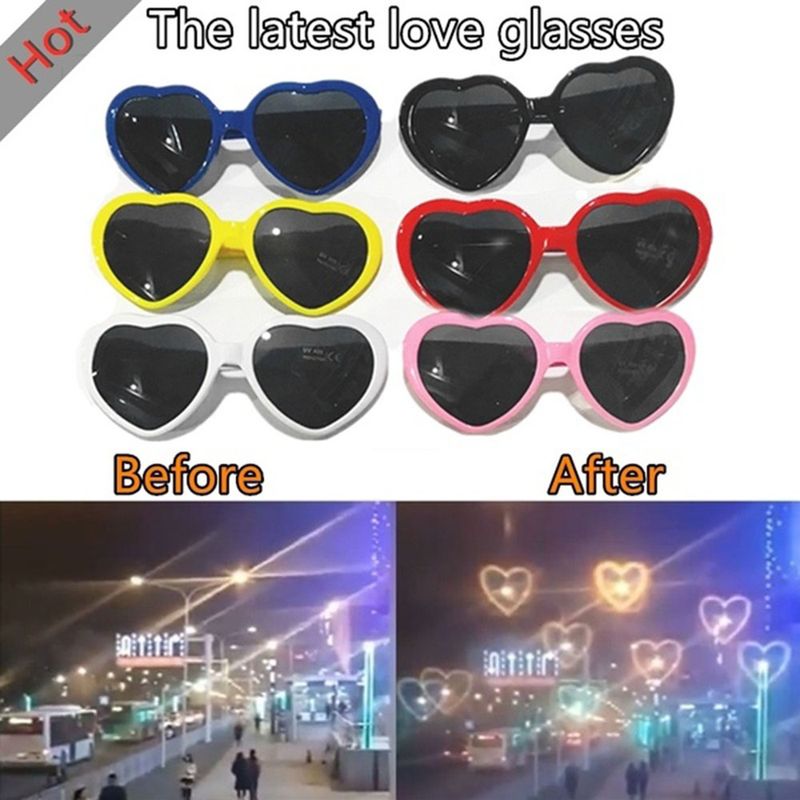 Fashion Shaped Effects Watch The Change Heart Diffraction Glasses At Night Love Lights Unisex Christmas Gifts_voghion.com