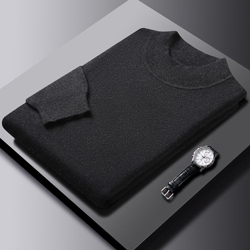 Abbigliamento maschile Maglione di lana da uomo autunno e inverno abbigliamento maschile giovanile maglione di base lavorato a maglia multicolore intimo in lana maglione a collo alto_voghion.com