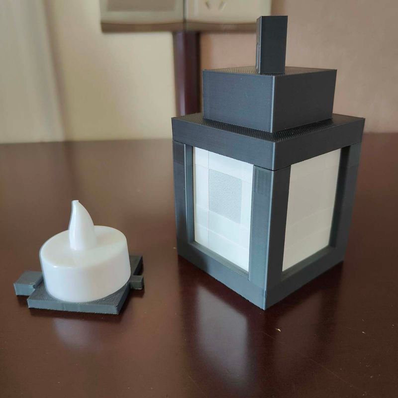 Minecraft Game Peripheral 3D Printed Small Lantern Creative Pixel Bedside Torch Lamp_voghion.com