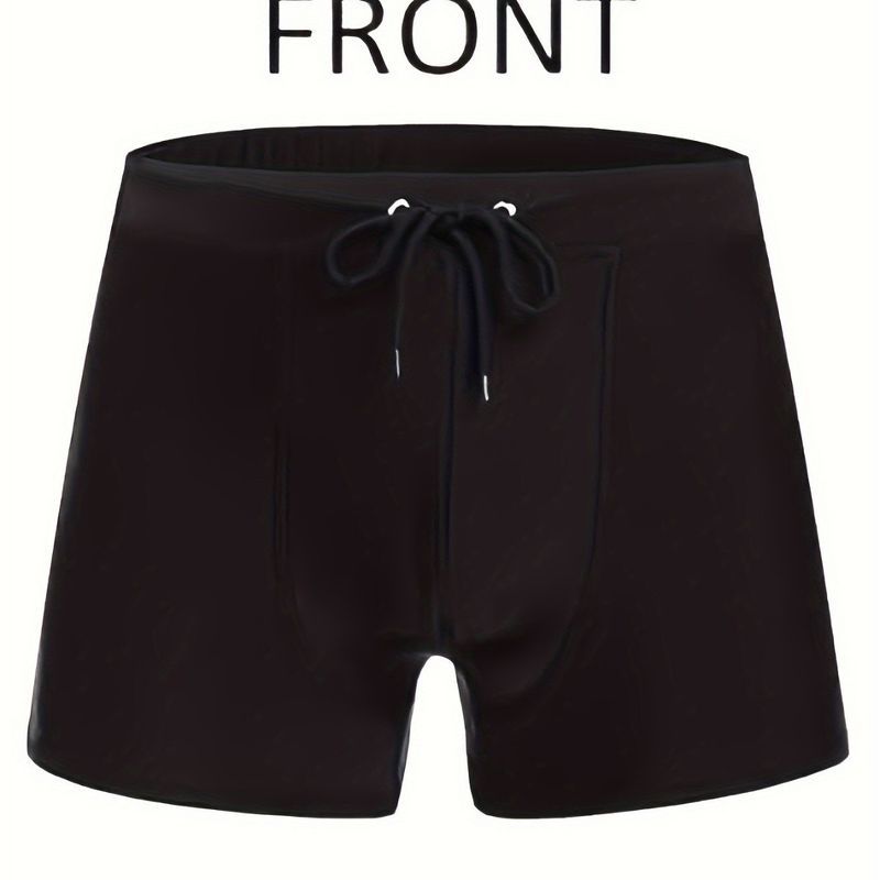 Men's Solid Swim Shorts - Slim Fit With Drawstring Waist Quick-Dry & Comfortable For Beach & Pool_voghion.com