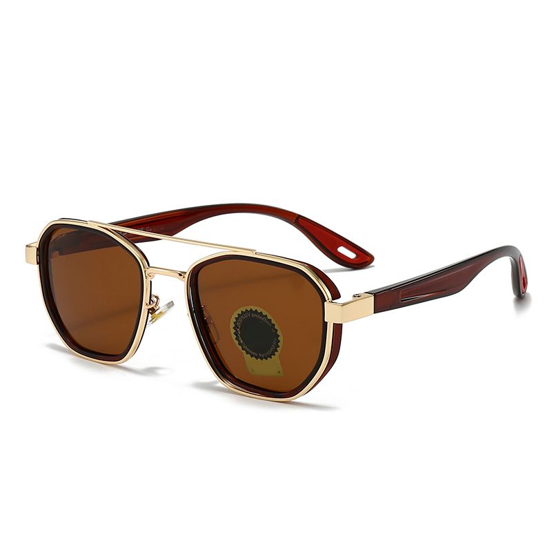 Polarisierte Retro-Sonnenbrille für Herren – Doppelsteg im quadratischen Pilotenstil, blendfreie Sonnenbrille mit UV-Schutz für Reisen, Sport und Autofahren_voghion.com