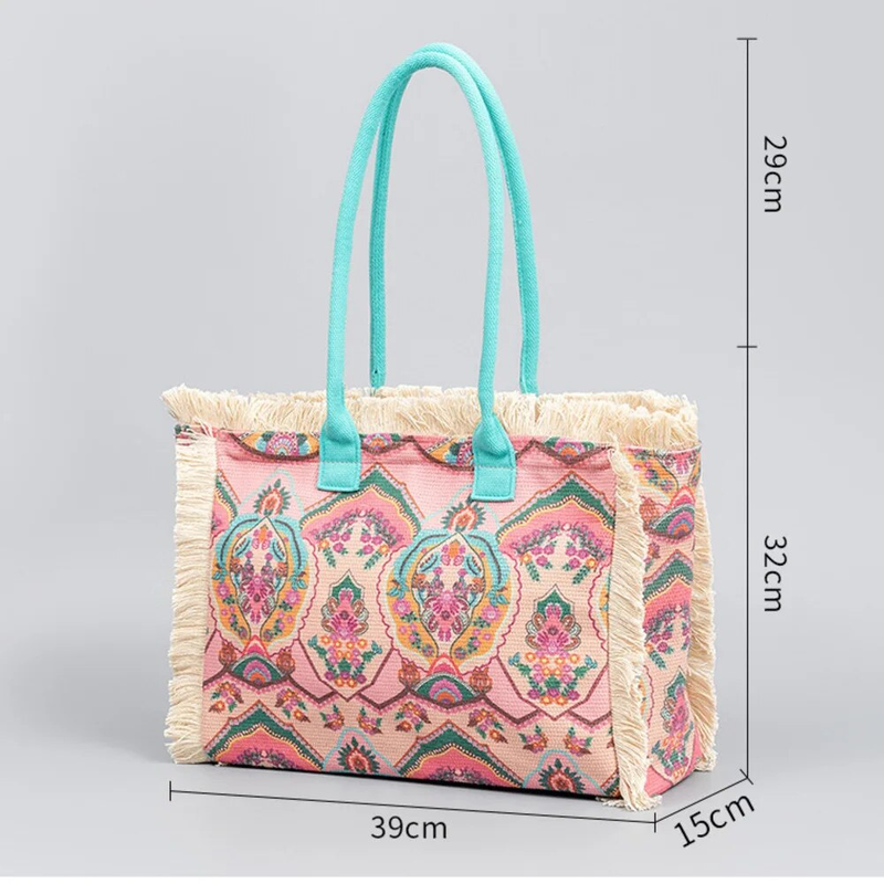 Todd bag bohemian retro one-shoulder bag zipper handbag large capacity canvas bag
_voghion.com