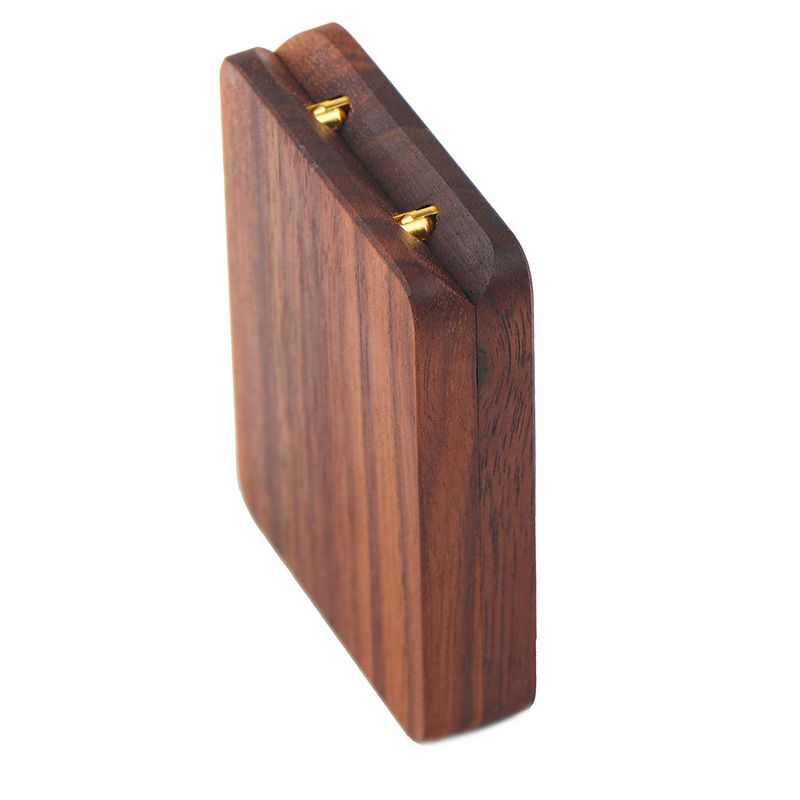 Scatola portaoggetti nera per orecchini, espositore per gioielli in legno massello di noce, regalo_voghion.com
