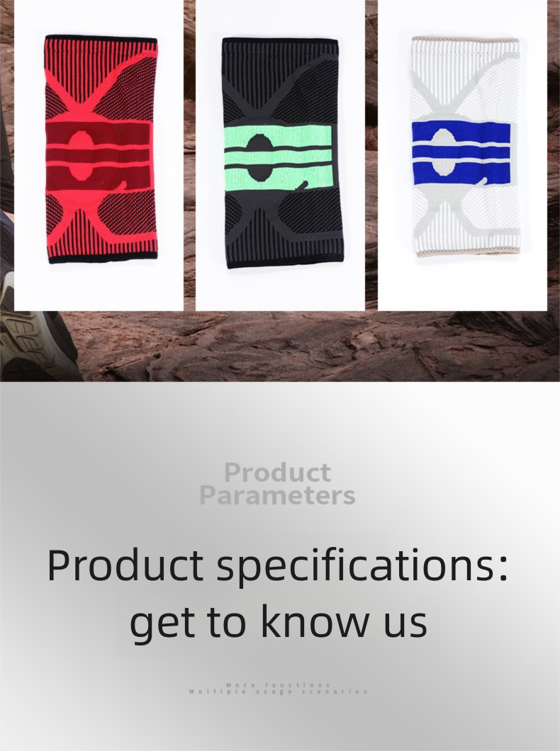 Ginocchiere sportive all'ingrosso in maglia traspirante in silicone a compressione a molla per gamba, basket e calcio_voghion.com