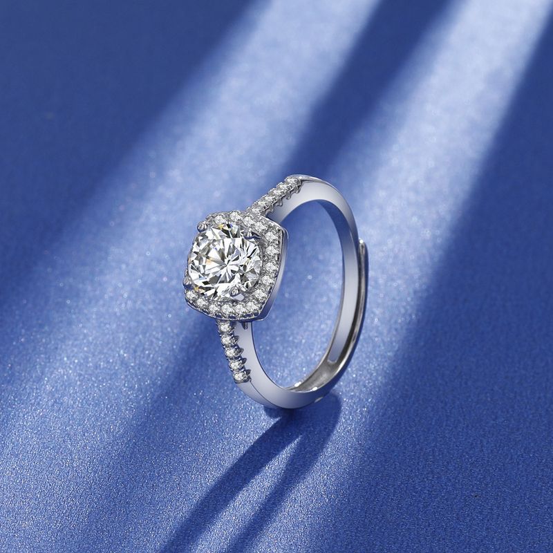 Koreanische Version der quadratischen Tasche mit hohem Kohlenstoffgehalt für Frauen mit leichtem Luxustemperament, besetzt mit Diamantringen, offener Ring für Paare_voghion.com