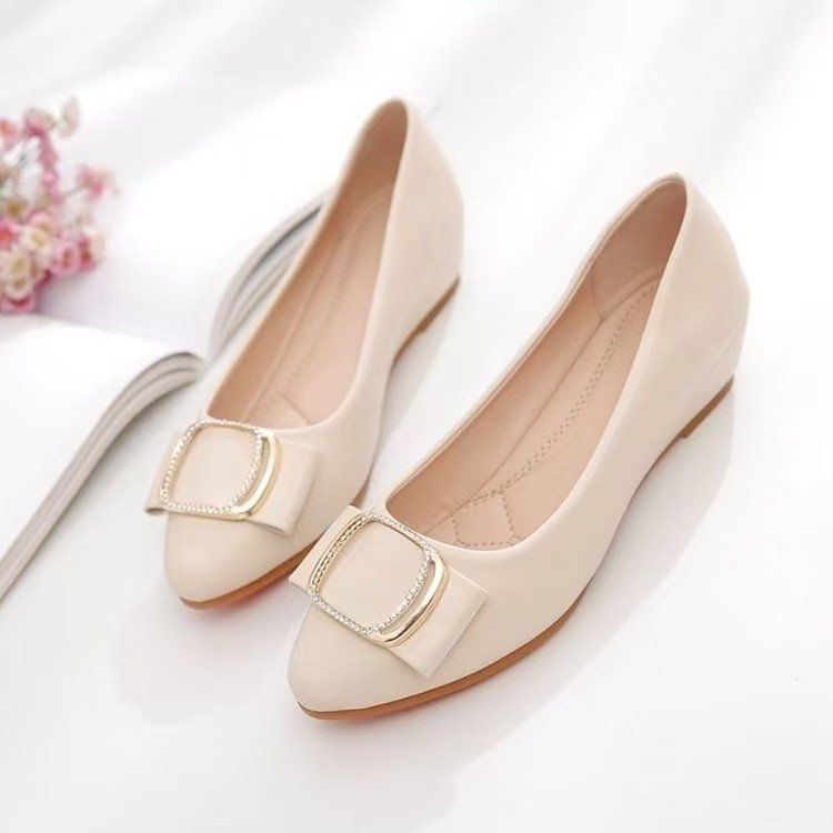 beef Tendon Sole Shallow Mouth Single Shoes Damen Soft Sole Work Lederschuhe Damen Soft Leather Spitz Flache Schuhe_voghion.com