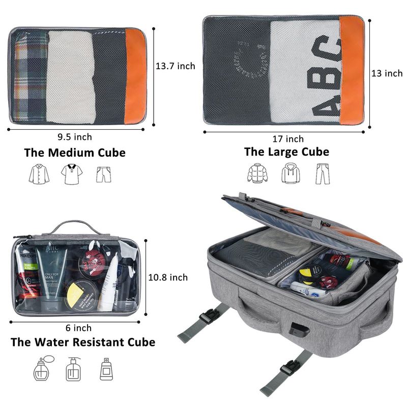 Durable Water-Resistant Unisex Laptop Backpack With Spacious Compartment For Travel & Work, 16-Inch Laptop Compatible Multi-piece Storage Bag_voghion.com