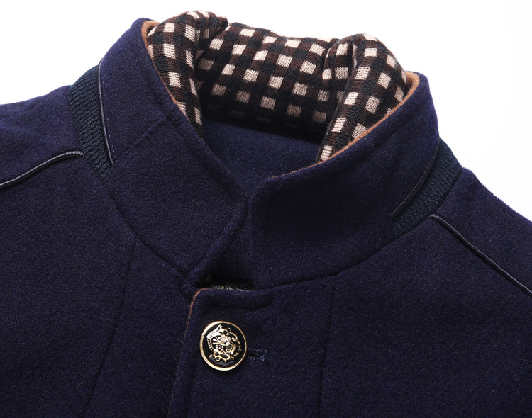 coat autumn and winter men's wool woolen coat thickened scarf collar coat men's tops_voghion.com