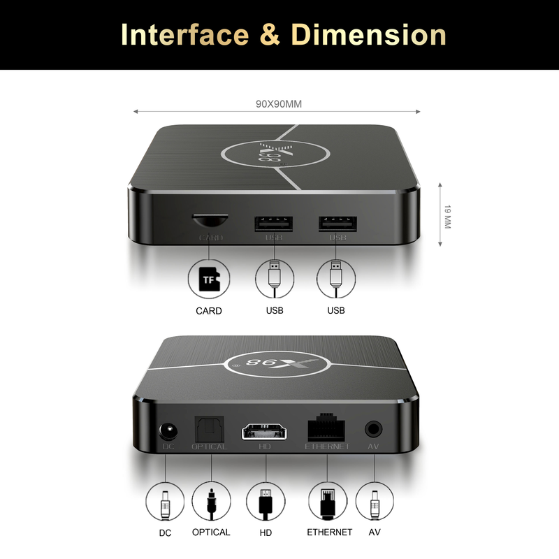 X98 Plus TV Box Android 11.0 Amlogic S905W2 X98Mini TVbox 4G 32G 64G AV1 BT 2.4G 5G Wifi 4K HDR lecteur multimédia vidéo décodeur_voghion.com