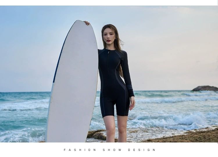 Einteiliger Badeanzug für Damen, konservativ, 2025, neu, langärmelig, Sonnenschutz, Surfen, Schwimmbad, speziell für heiße Quellen_voghion.com
