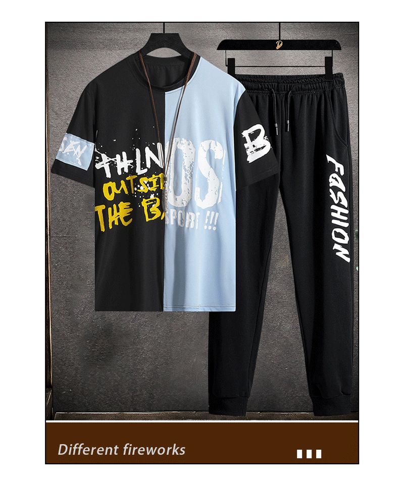 Ropa para hombre Camisetas de manga corta de verano para hombre, estilo moderno, combinables, para deportes al aire libre, ocio, traje holgado con estampado de colores a juego_voghion.com