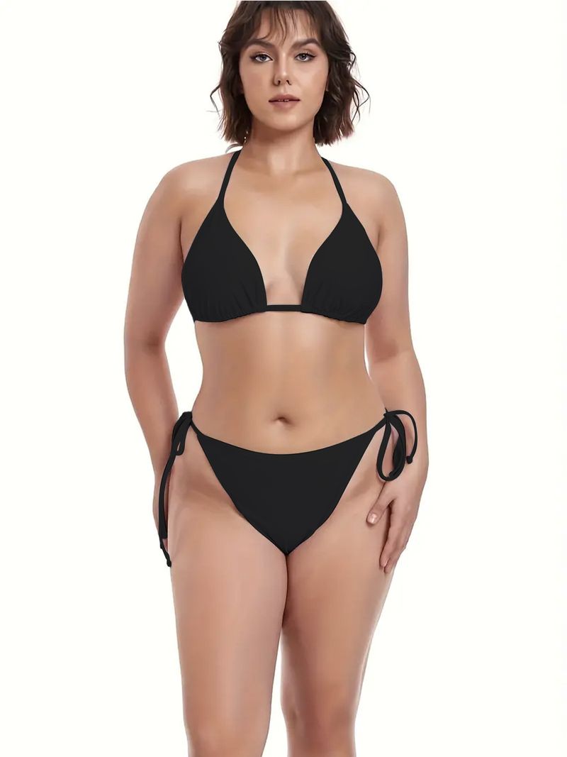 New Plus Size Swimsuit Bikini For Women Long Sunblock Veil Three-piece Swimsuit_voghion.com