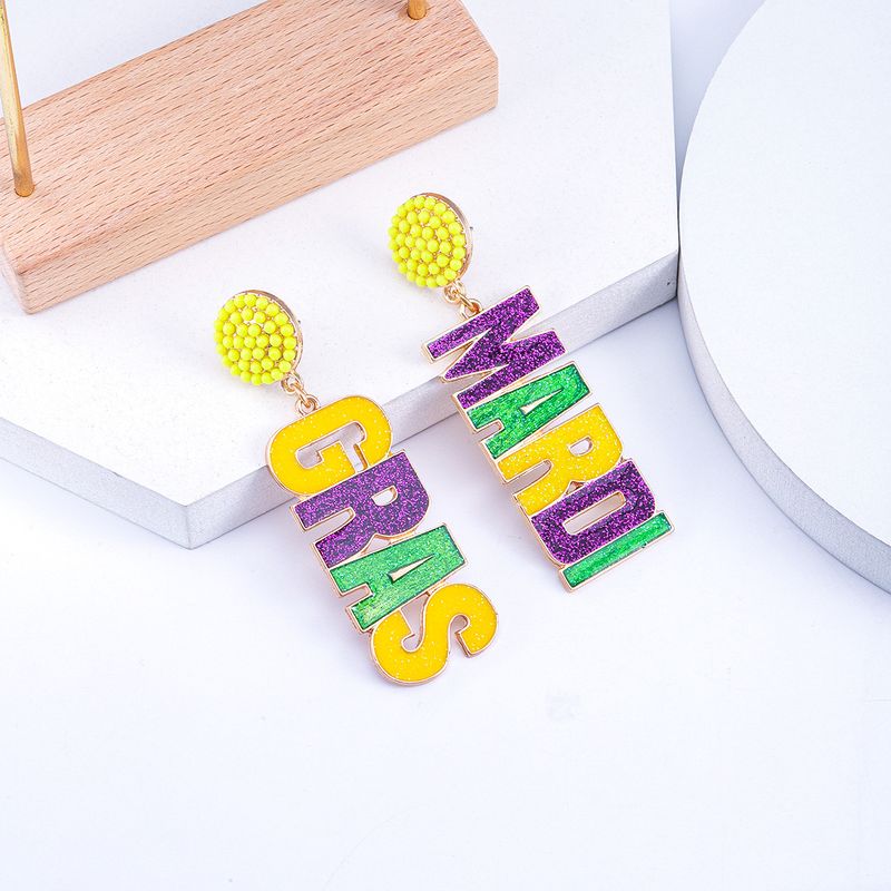 Orecchini con lettera elemento carnevale orecchini cappello da clown orecchini rotondi orecchini creativi_voghion.com