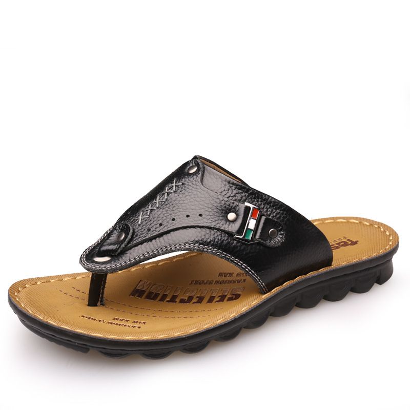 Sandali da uomo di qualità imbattibile, estate 2023, nuovi, casual e comodi, in pelle di mucca, con clip, infradito, scarpe da uomo_voghion.com