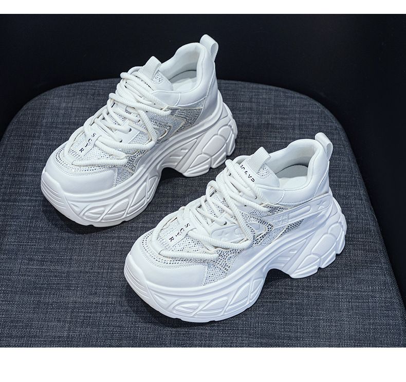 thick-soled Dad Shoes Women's Casual Versatile Fabric 9cm Height-increasing Women's Shoes_voghion.com