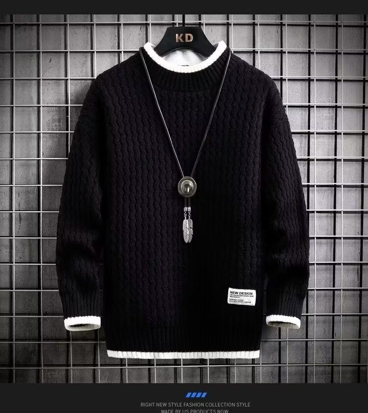 Herrenbekleidung Jugend Halber Rollkragenpullover Pullover Herren Warm Dicker Winter Langarm Strickpullover Neue Herren Herbstkleidung_voghion.com