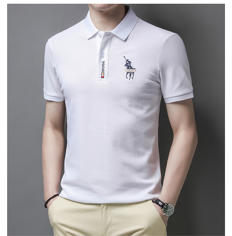 Herren Sommer neues Poloshirt aus reiner Baumwolle Herren Business Casual Revers Kurzarm T-Shirt für Herren_voghion.com