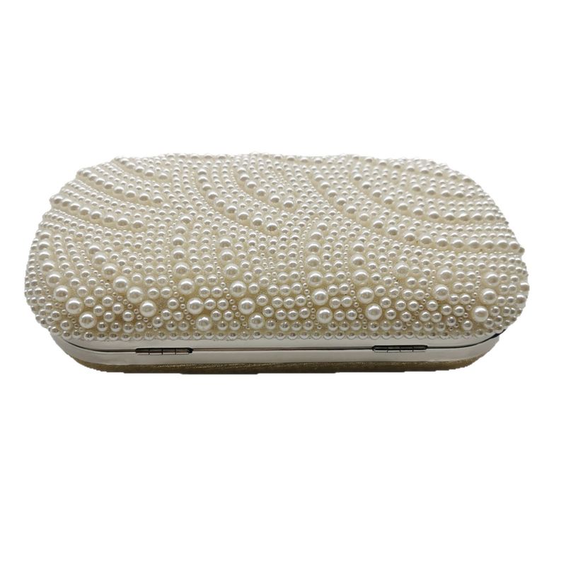 Elegante pochette da sera con perle colorate a forma di luna, per donna, mini borsa a catena con perline e abito da banchetto_voghion.com