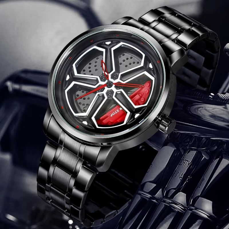 Fashionable And Cool Men's Watch Wheel Rotating Male Student Hollow Quartz Watch Box_voghion.com