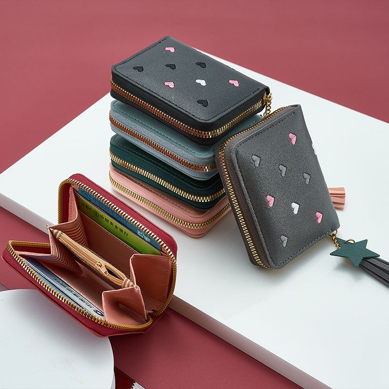New pu leather wallet women's short Korean cute style women's coin purse one fold multi-functional wallet wholesale_voghion.com