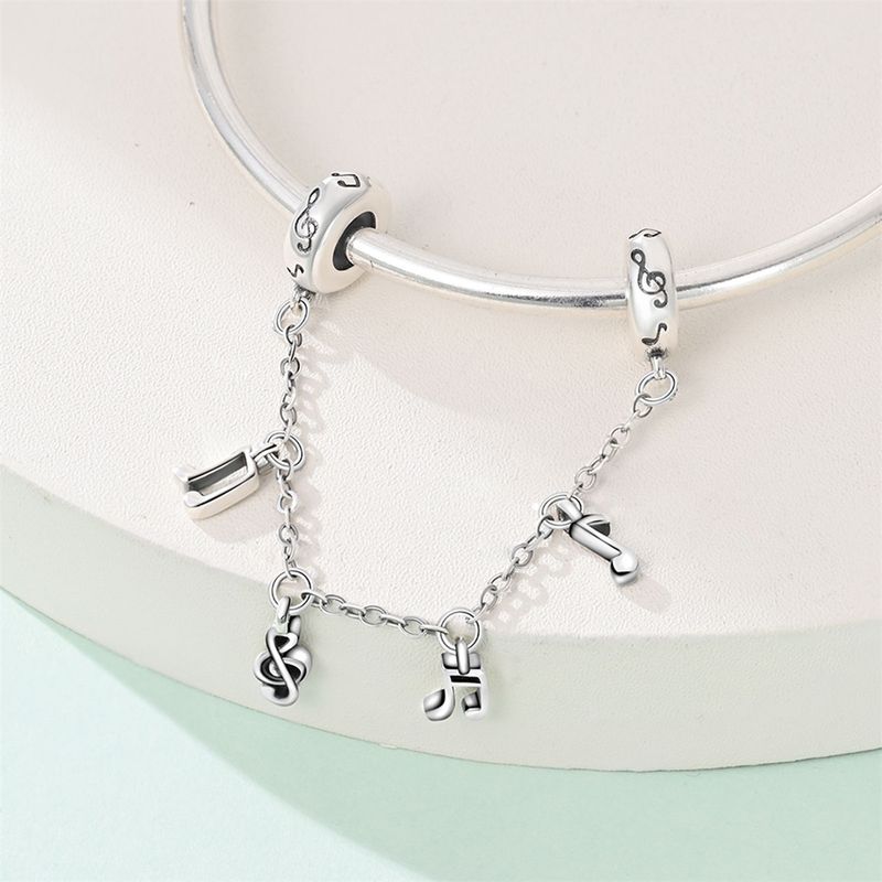 Women's Jewelry Couple Sun And Moon Safety Chain Charm Pendant Beads DIY Jewelry Accessories Bracelet Necklace Copper Plated Silver_voghion.com