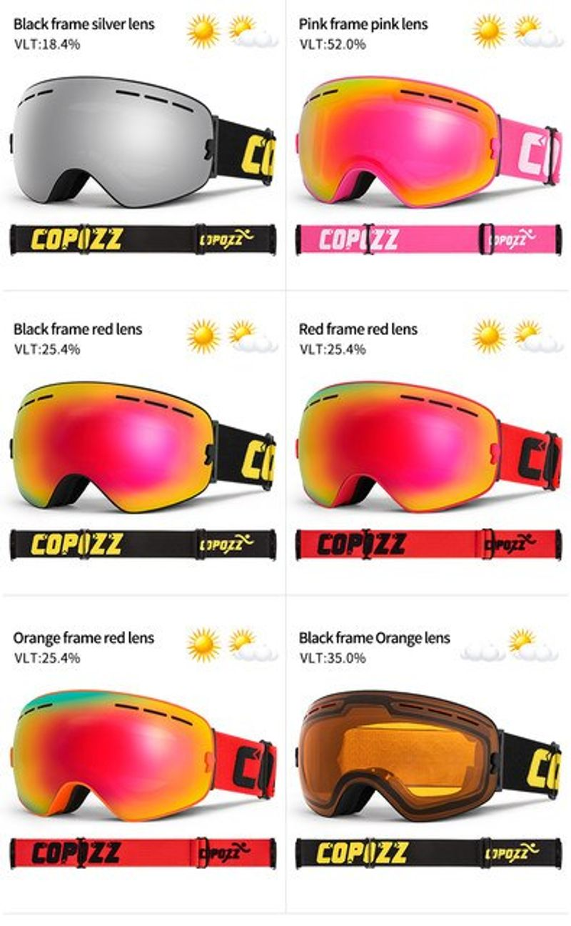 COPOZZ Brand Professional Dublu Strat Lentilă Anti-ceață UV400 Ochelari de schi Big Ski Snowboard Bărbați Femei Ochelari de zăpadă_voghion.com