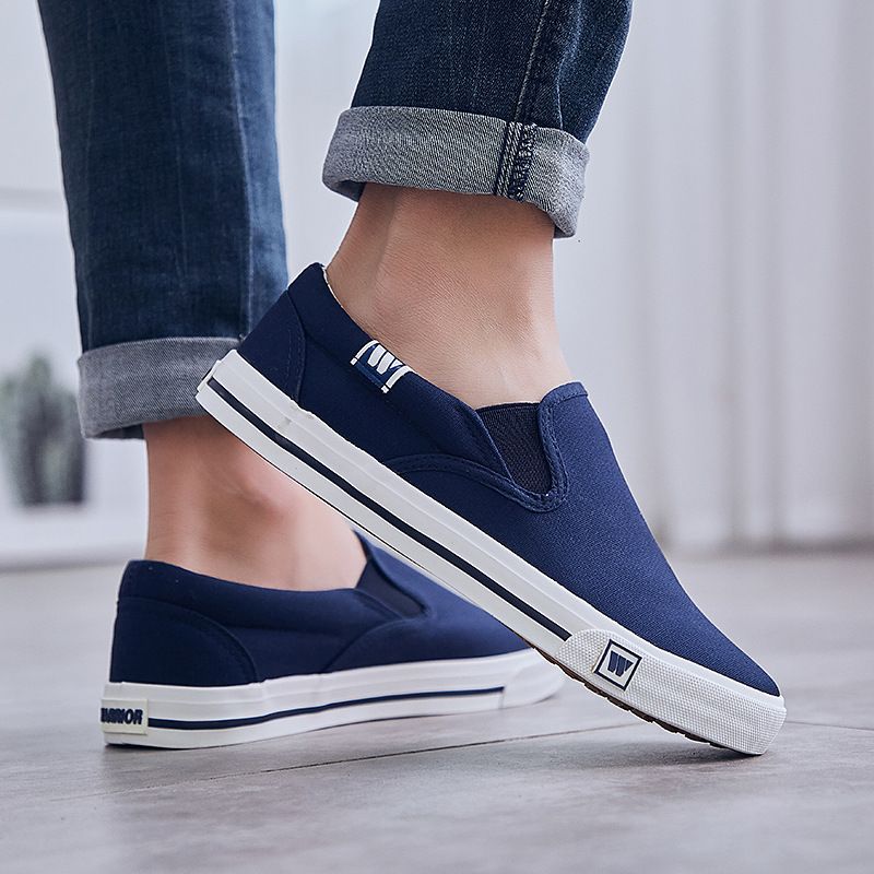 Scarpe casual da uomo Huili Canvas, coreane, con suola piatta, traspiranti, tinta unita, comode e comode, WXY_voghion.com