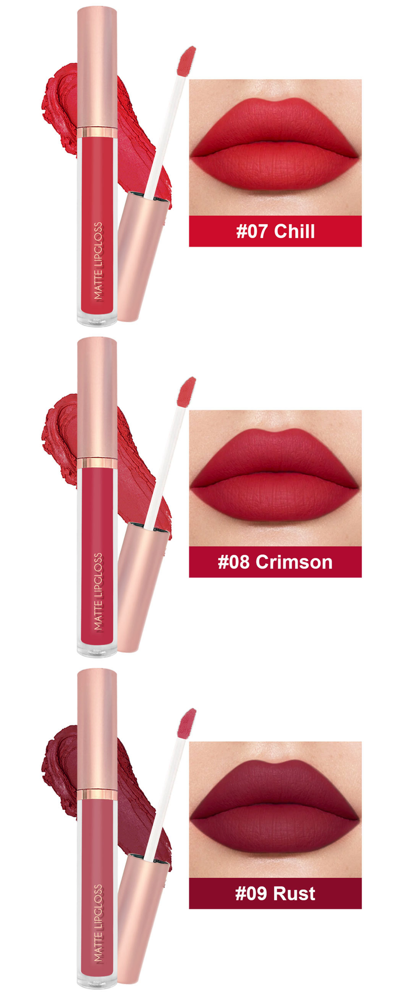 Einzelner matter Lipgloss in 12 Farben mit Nude-Marmelade. Lipgloss, Lipglasur verblasst nicht und klebt nicht am Becher-Lippenstift._voghion.com