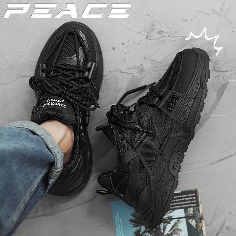 Scarpe da corsa sportive e per il tempo libero con suola spessa, per uomo, estive 2025, traspiranti, grigie, per papà e studenti_voghion.com