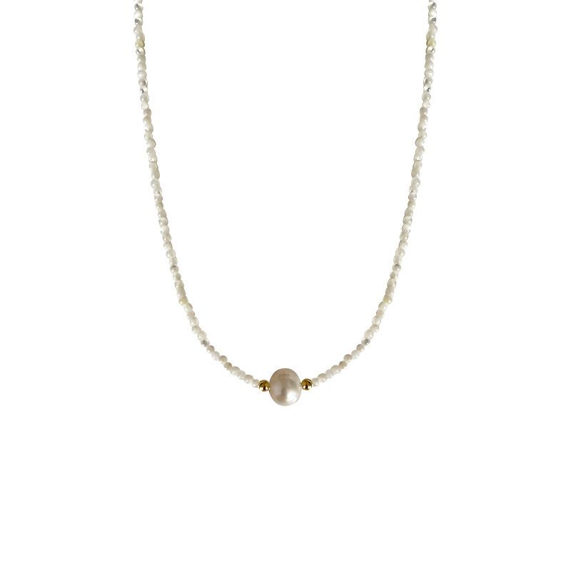 Collana di perle d'acqua dolce naturali alla moda, corta, squisita catena per clavicola, temperamento femminile, mondana,_voghion.com