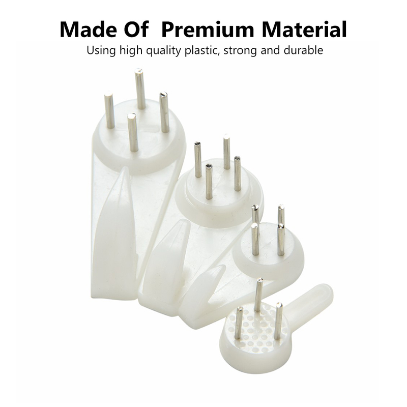 40pcs Multi Function White Plastic Invisible Wall Mount Photo Picture Frame Clock Mirror Nail Hook Hanger Seamless Nail_voghion.com
