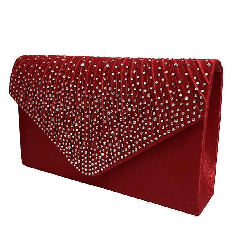 Borse da sera da donna, set elegante con collana, orecchini, onda, diamante, strass, collana semplice, borsa da cena da donna, set di tre accessori_voghion.com