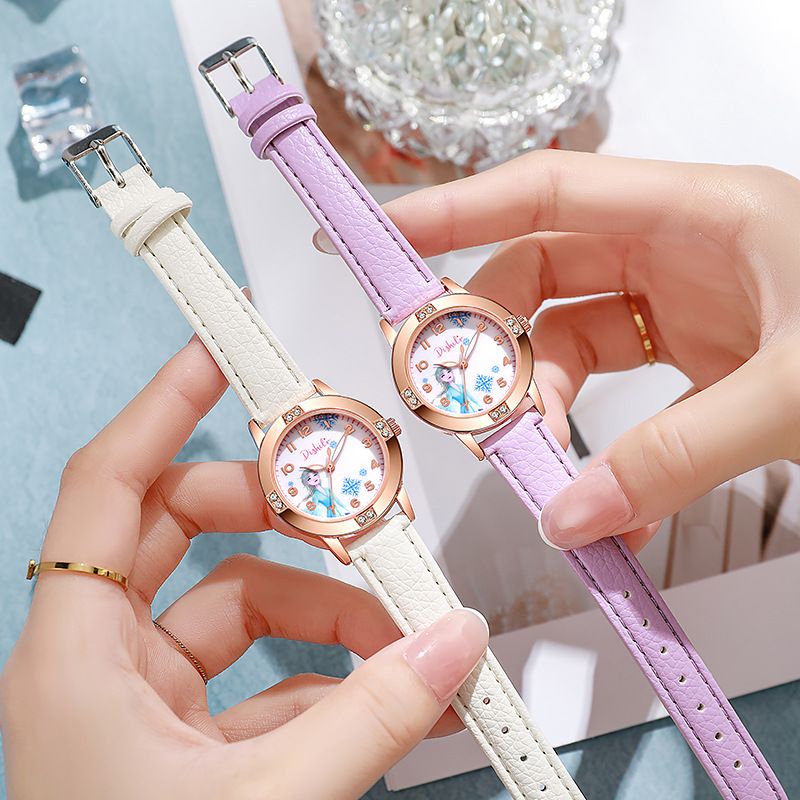 Rose Gold Inlaid Diamond Belt Ice Princess Student Watch Female Ins Style Minimalist High Appearance_voghion.com
