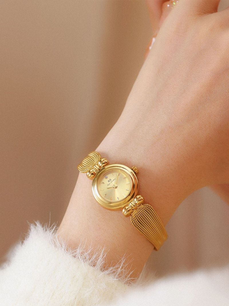 Women's Elegant Wheat Ear Design Luxury Quartz Watch With Mineral Crystal And Stainless Steel Clasp Temperament Women's Watch_voghion.com