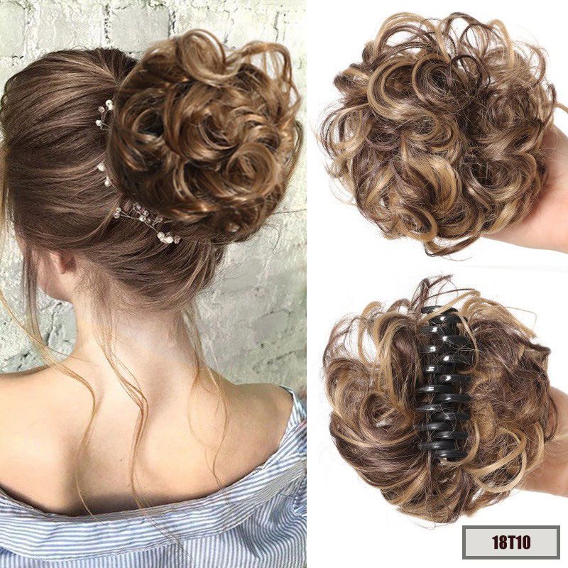 Extension per capelli e parrucche Parrucca anello copricapo clip chignon bocciolo di fiore testa palla 15cm45g chignon anello capelli spettinati_voghion.com