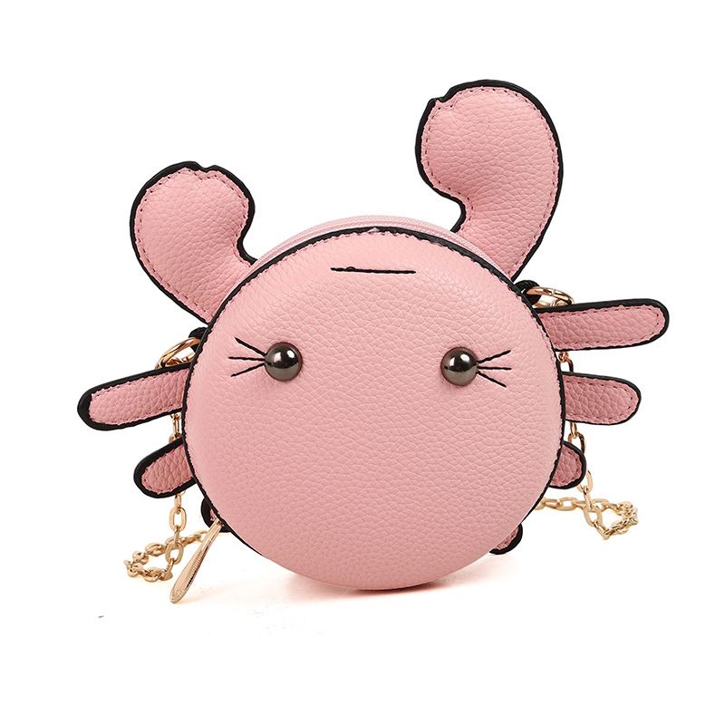 Nuovo piccolo portamonete a forma di granchio, porta giocattoli da donna, porta carte portatile, porta rossetto, borsa a catena per bambole da scuola elementare_voghion.com