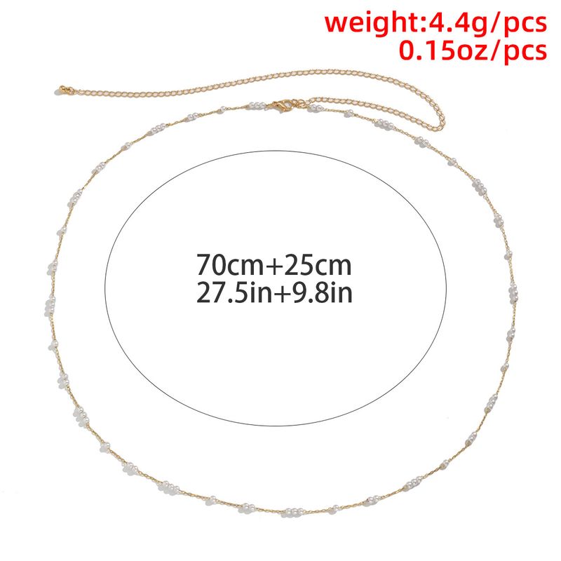 Sexy koude stijl gierstkorrel parel taille ketting vrouwelijke trend geometrische metalen ketting enkele laag lichaamsketting_voghion.com