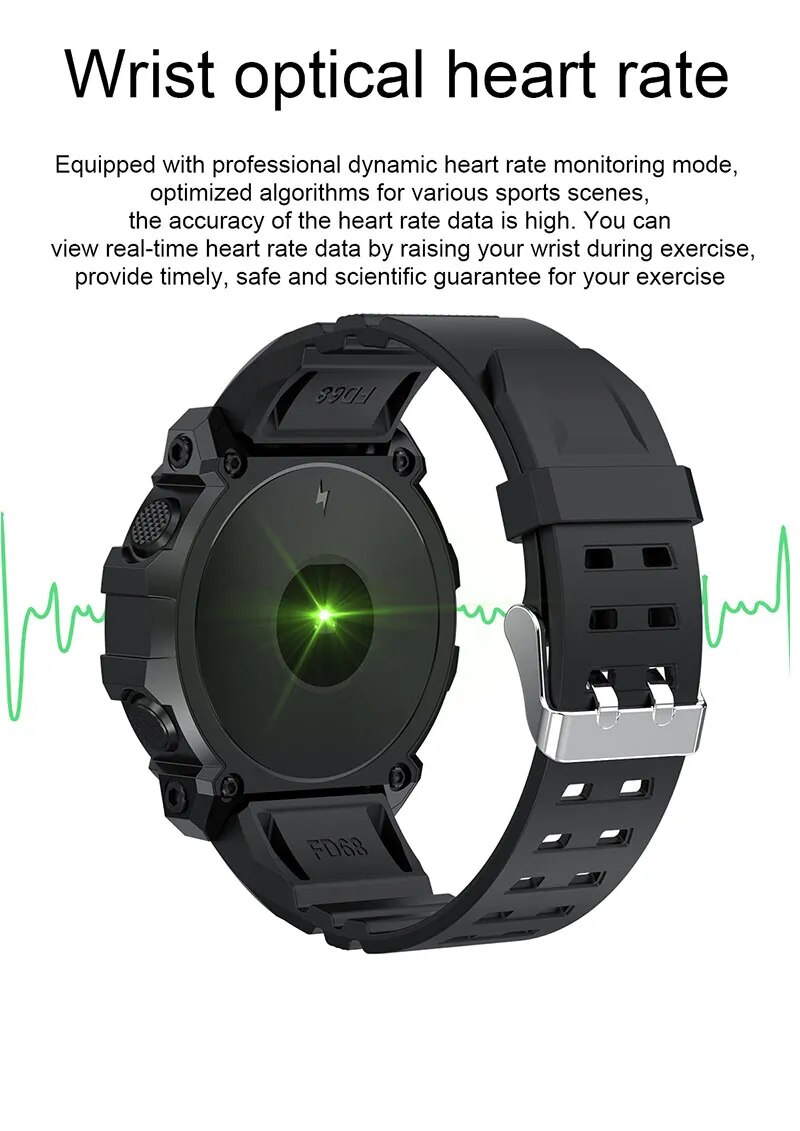 FD68 Yeni Akıllı Saatler Erkekler Kadınlar Bluetooth Smartwatch Dokunmatik Akıllı İzle Spor Bilezik IOS Android için Bağlı Spor Saatler_voghion.com