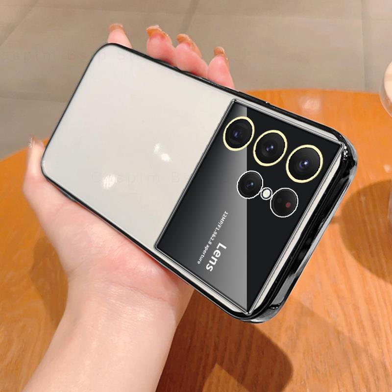 Plating Clear Siliconen Case Voor Samsung Galaxy S23 Ultra S23 Plus S23 + S22 Ultra S21 FE S20 FE 5G Lens Protector Cover_voghion.com