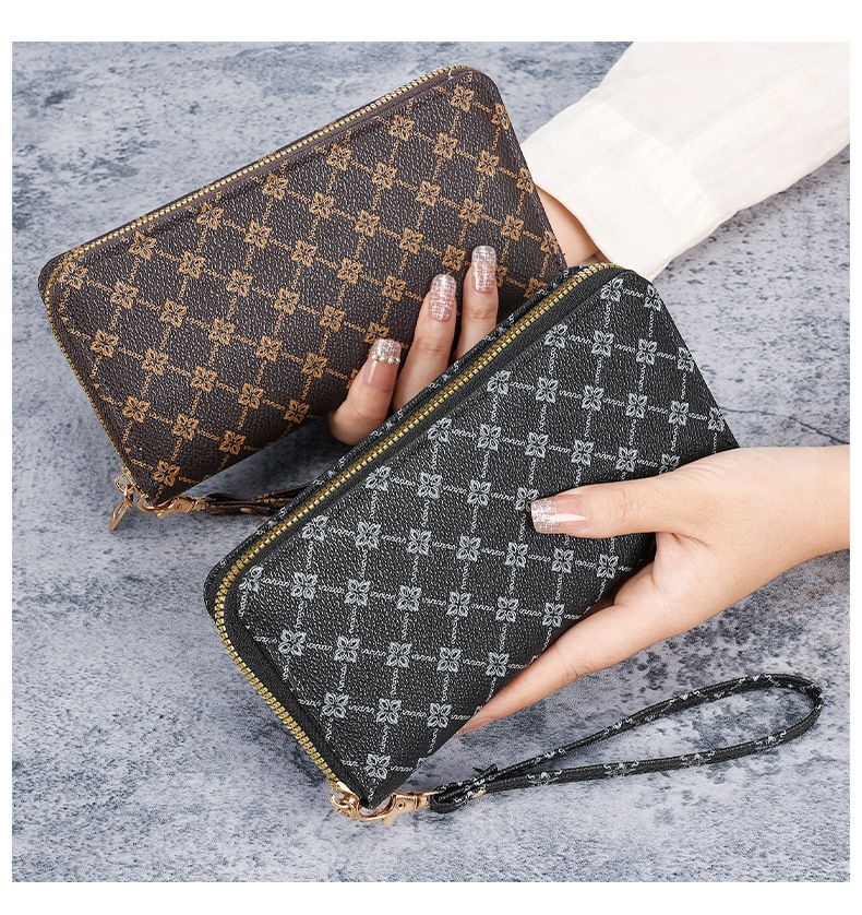 Women's Bags New Style Niche Printed Small Fragrance Style Long Large Capacity Multifunctional Wallet Clutch Bag_voghion.com
