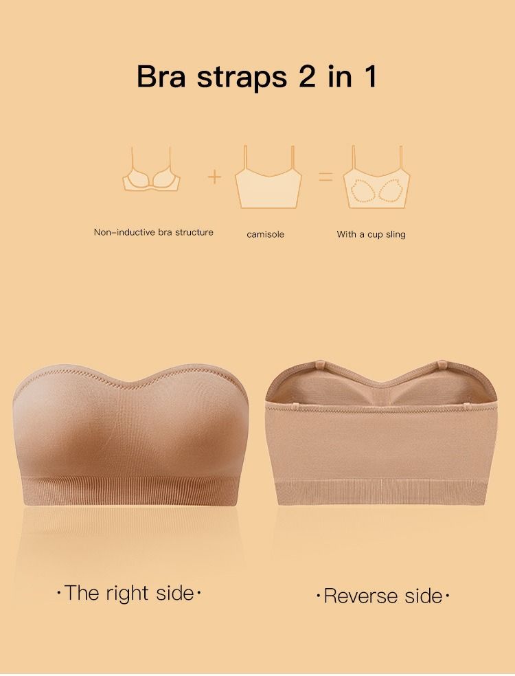 Women's Intimates Tube Top Bra Beautiful Back Strapless No Steel Ring Wrapped Chest_voghion.com