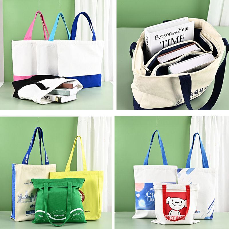 Blanko-Einkaufstaschen aus Canvas mit individuellem Logodruck, Baumwolltaschen zum Einkaufen, für Werbezwecke und zum Mitnehmen, Großhandel_voghion.com