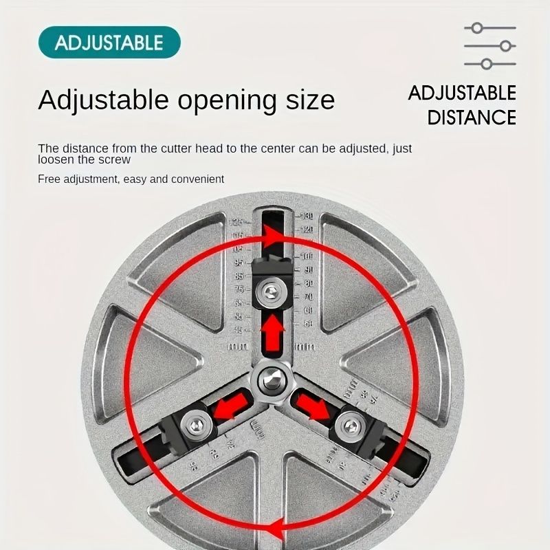 1pc Adjustable Hole Saw Cutter - Tap Extractors for Wood, Thin Metal - Precision Installation Wrench, and Versatile 1.7"-5" Diameter Drill Bit_voghion.com