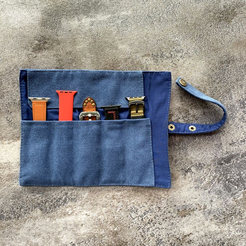 Organizer per cinturini per orologi in nylon - Custodia compatta e arrotolabile per cinturini, accessori e piccoli oggetti per smartwatch_voghion.com