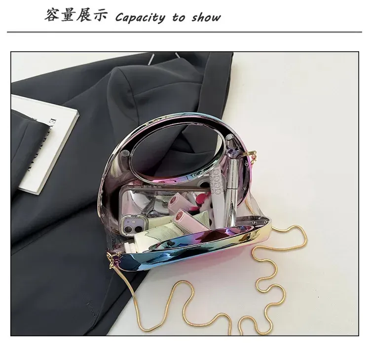 2025 Pochette da sera in acrilico trasparente da donna, borsa a tracolla alla moda, mezzaluna, borse da sposa, festa, tote, da donna 250614l_voghion.com