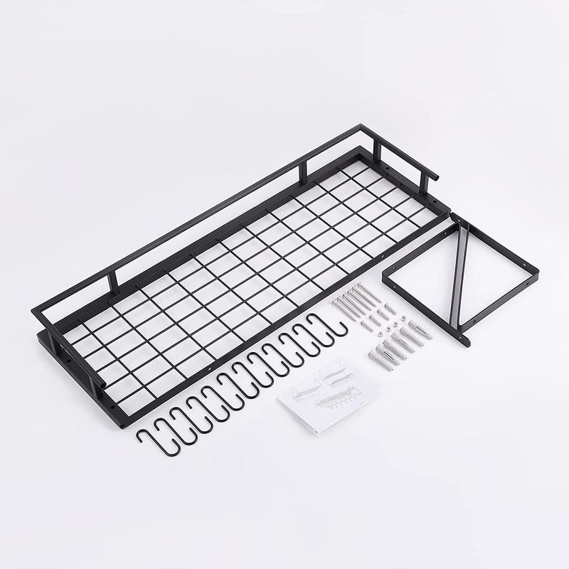 Tiebohui Wall-mounted Kitchen Wall-mounted Rack Pot Rack Storage Rack Bowl Rack Iron Pot Rack Seasoning Rack Wall-mounted_voghion.com